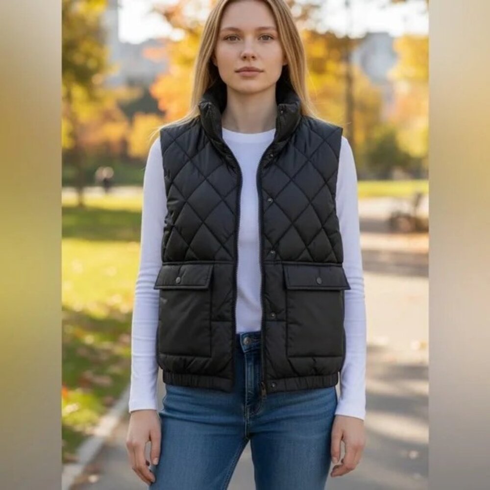 Black Puffer Vest Unbranded Size XXL NWOT